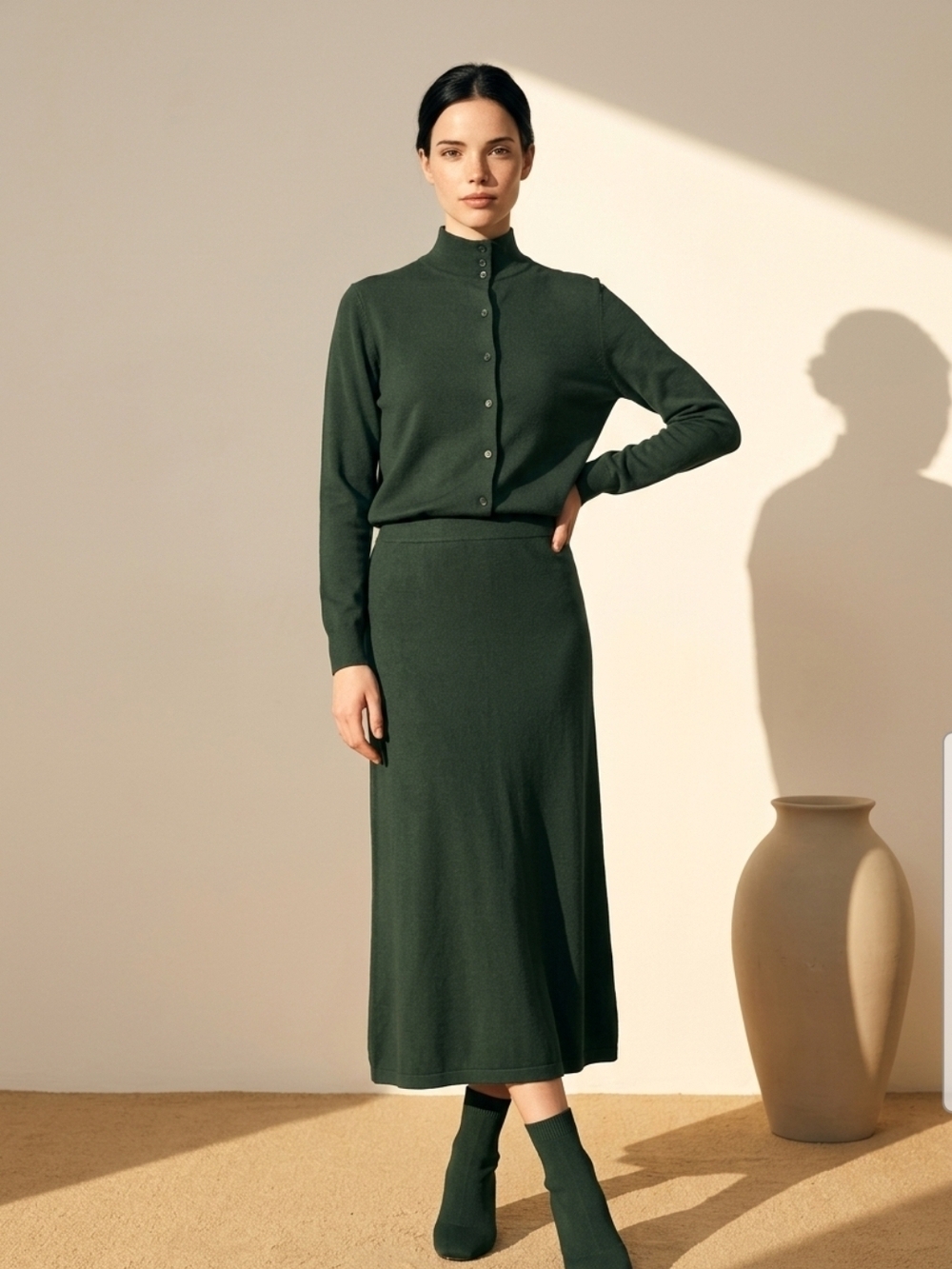 J. Crew Forest Green Maxi Knit Dress